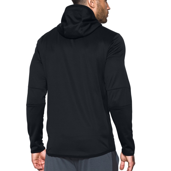 Under Armour Mens Fitted ColdGear Hoodie Grey Sports Gym Hooded Warm Breathable 