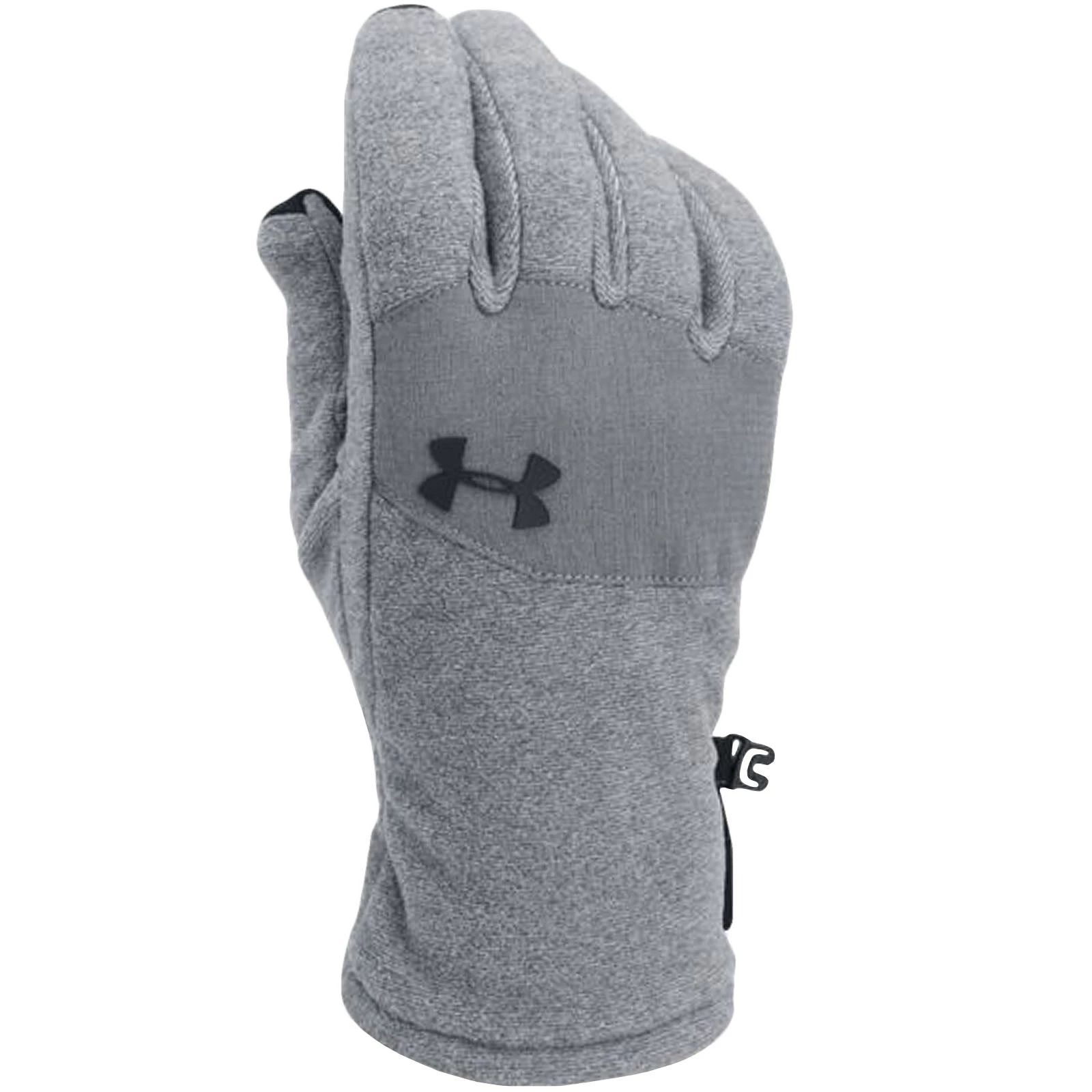 New Under Armour Mens ColdGear Infrared Fleece Gloves with Touch Tech Sm Gry/Blk 